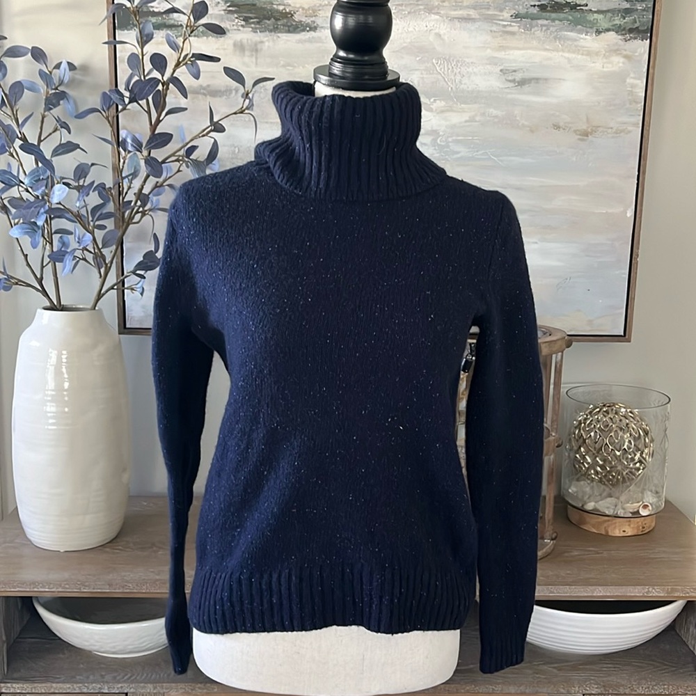 J CREW navy turtleneck sweater